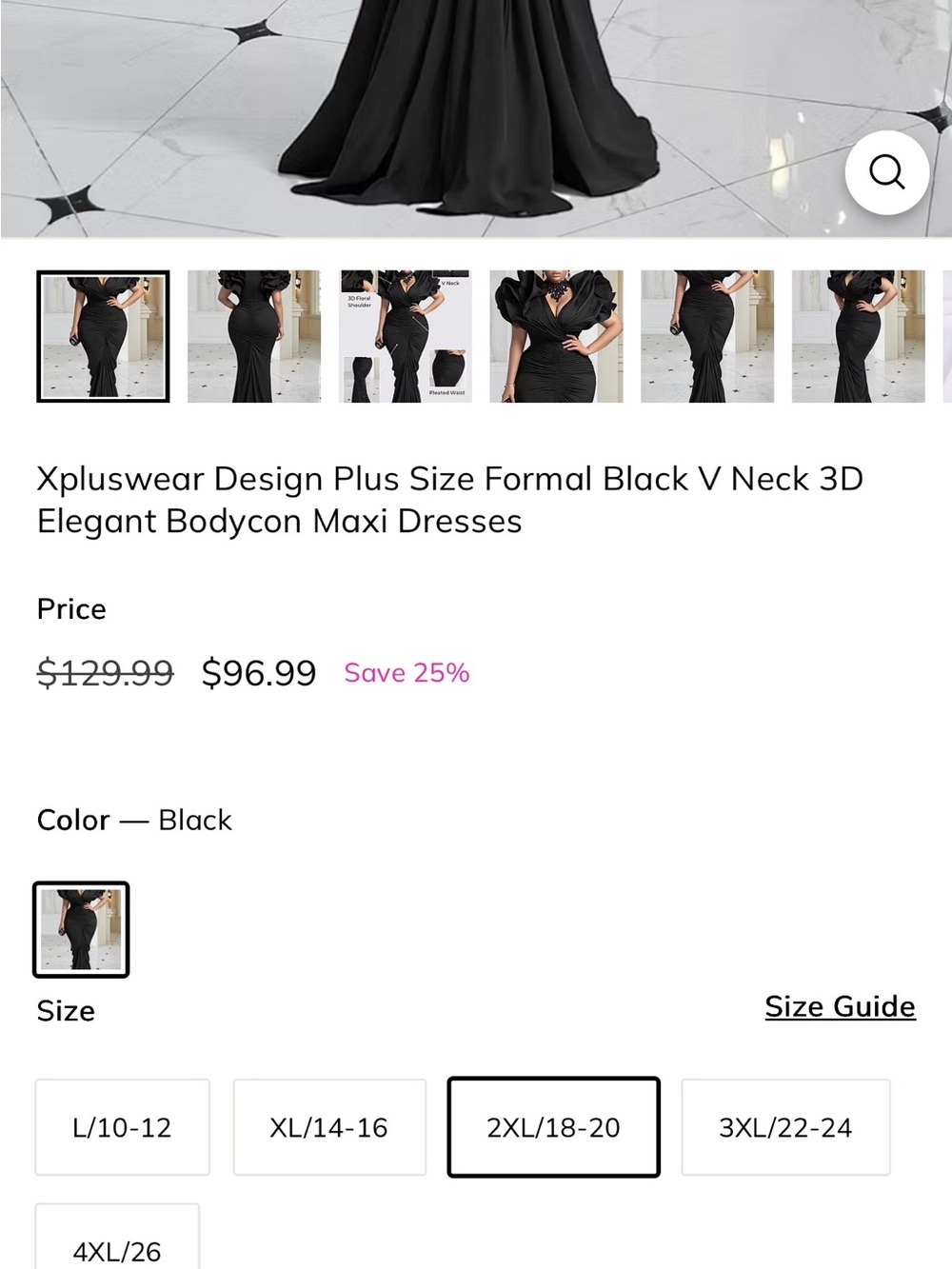 Elegant Black Ruched Evening Gown - Women Dresses - Picture 7 of 8